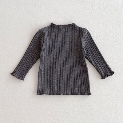 2025 tavaszi tömör csecsemő baba lány blúz Aranyos egyszínű csíkos kisgyermek hosszú ujjú póló csecsemő sokoldalú alsóingek