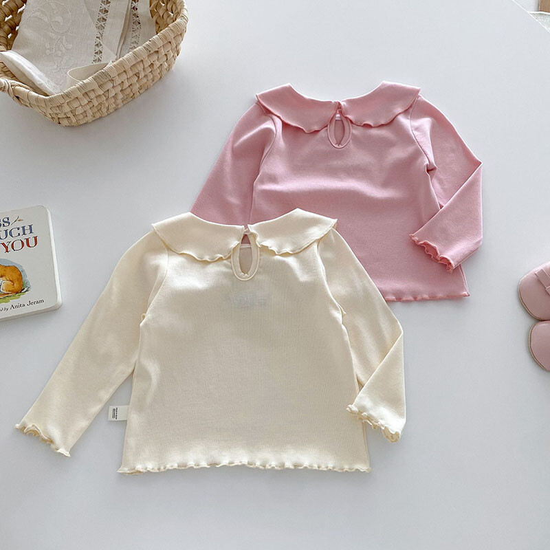 2024 új őszi baba blúz kisgyermek aranyos hímzéssel testhezálló nyuszi alsóing gyerekek lányok medve felsőruházat alsó ing