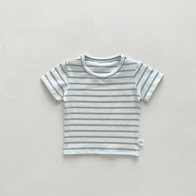 Bērnu meiteņu sporta krekls Kokvilnas topi Zēnu krekls ar svītrām Vasaras ikdienas īsas sikspārņu piedurknes Bērnu krekls zēniem Apģērbs