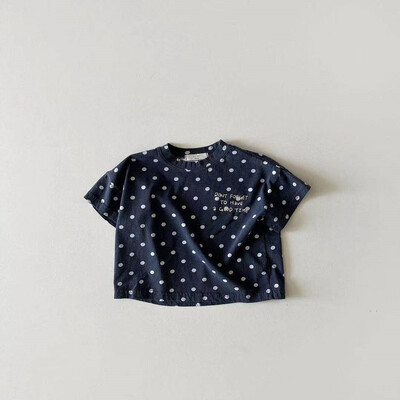 Βρεφική άνοιξη καλοκαιρινές κουκκίδες κοντομάνικο μπλουζάκι Νεογέννητο αγόρι γράμμα εκτύπωσης Sport Casual μπλουζάκια Κοριτσάκι Baby βαμβακερά απλά φαρδιά μπλουζάκια