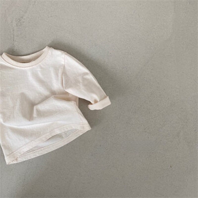 3327A baba alsó ing 2022 őszi koreai hosszú ujjú egyszínű kisfiú póló All Match lány alsó ing felsők