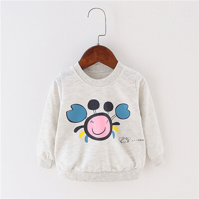 Kokvilnas T-krekls ar garām piedurknēm Karikatūras T-krekli Zēniem O-veida kakla augšdaļa Meiteņu pirmās dzimšanas dienas apģērbs Bērnu apģērbi T-krekli