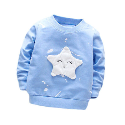 Kokvilnas T-krekls ar garām piedurknēm Karikatūras T-krekli Zēniem O-veida kakla augšdaļa Meiteņu pirmās dzimšanas dienas apģērbs Bērnu apģērbi T-krekli