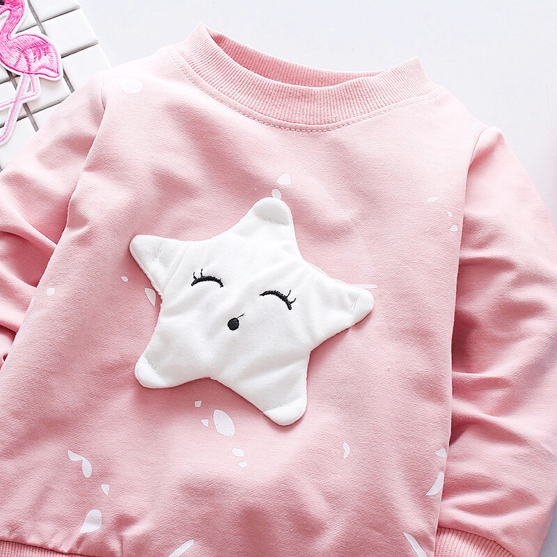 Kokvilnas T-krekls ar garām piedurknēm Karikatūras T-krekli Zēniem O-veida kakla augšdaļa Meiteņu pirmās dzimšanas dienas apģērbs Bērnu apģērbi T-krekli