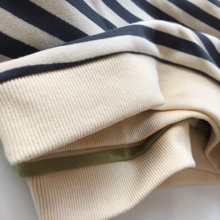 2024. gada jauns bērnu modes svītrains džemperis Meiteņu sikspārņu krekls, ērts, mīksts kokvilnas krekliņš ar garām piedurknēm