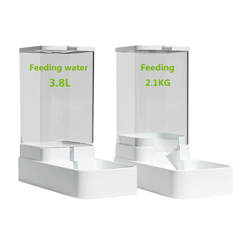 Suņu automātiskā padeve Caurspīdīga automātiska gravitācijas kaķa ūdens bļoda Lielas ietilpības pārtikas uzglabāšanas tvertne kaķu un suņu piederumi