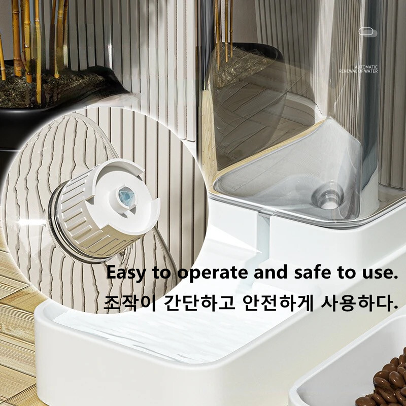 Suņu automātiskā padeve Caurspīdīga automātiska gravitācijas kaķa ūdens bļoda Lielas ietilpības pārtikas uzglabāšanas tvertne kaķu un suņu piederumi