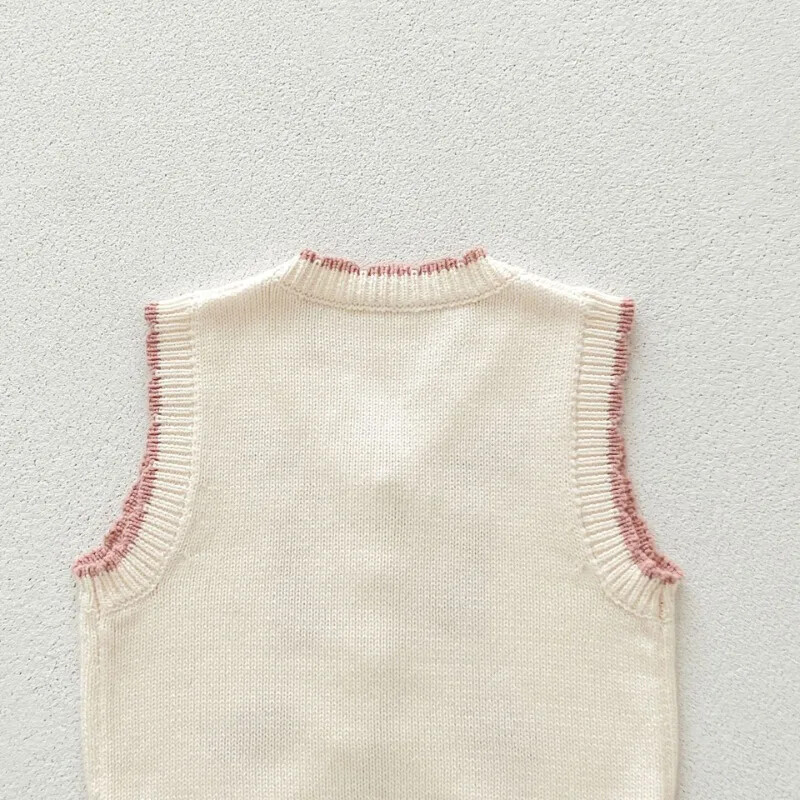 Πλεκτό κορίτσι 0-3 ετών Πλεκτό πουλόβερ Βρεφικό γιλέκο Φθινοπωρινό κέντημα Αμάνικη Ζακέτα Βρεφικό πλέξιμο Γιλέκο Βρεφικό πλεκτό Ανοιξιάτικα ρούχα