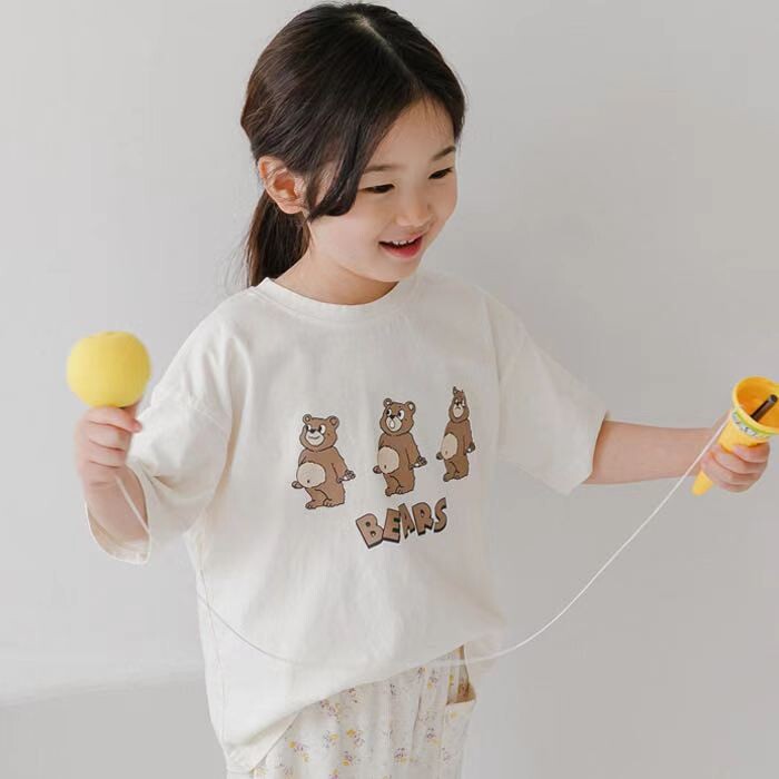 2025. gada jauns mazulis vasaras T krekls ar īsām piedurknēm Jaundzimušo kokvilnas, cute, lāča apdrukas T krekli zīdaiņiem, zēniem, meitenēm, topi, toddler, 0-24 M