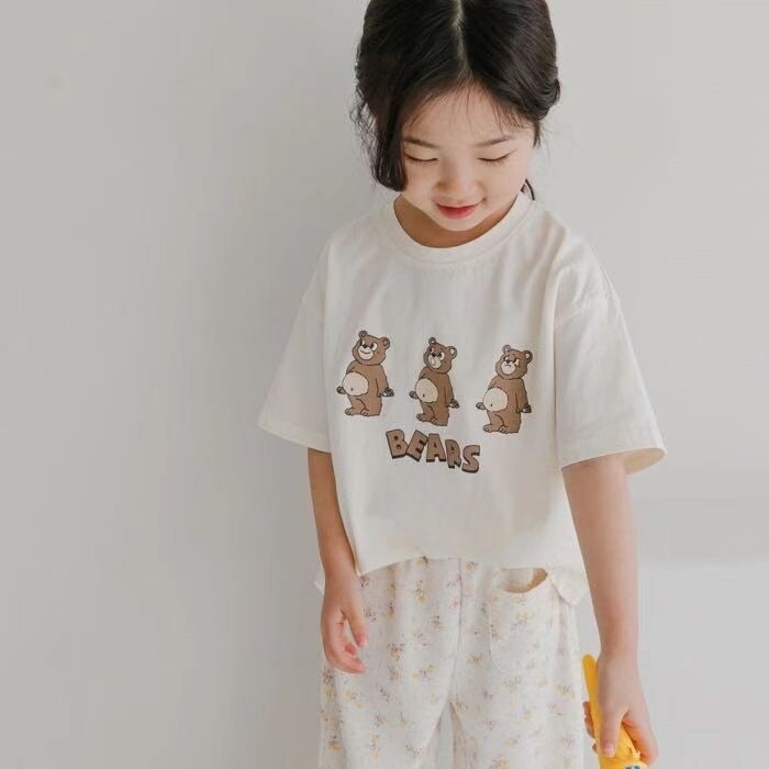 2025. gada jauns mazulis vasaras T krekls ar īsām piedurknēm Jaundzimušo kokvilnas, cute, lāča apdrukas T krekli zīdaiņiem, zēniem, meitenēm, topi, toddler, 0-24 M