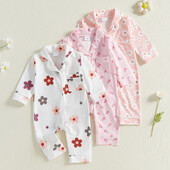 Citgeett tavaszi csecsemő baba lányok pizsama nadrágok virágmintás hosszú ujjú őszi kombinékok hálóruhák őszi ruhák