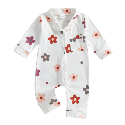 Citgeett tavaszi csecsemő baba lányok pizsama nadrágok virágmintás hosszú ujjú őszi kombinékok hálóruhák őszi ruhák