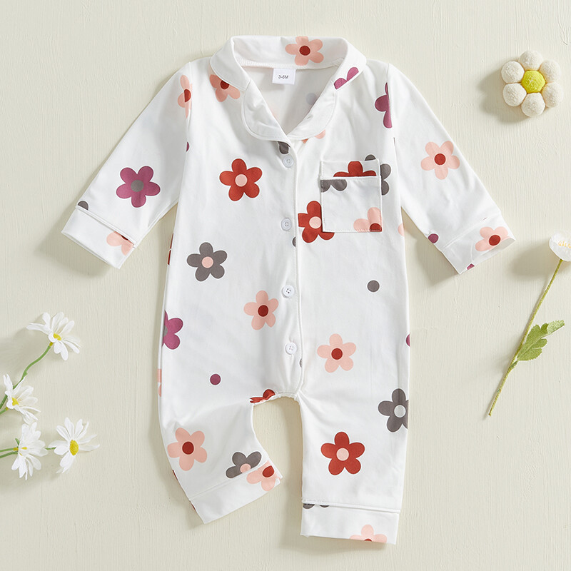 Citgeett tavaszi csecsemő baba lányok pizsama nadrágok virágmintás hosszú ujjú őszi kombinékok hálóruhák őszi ruhák