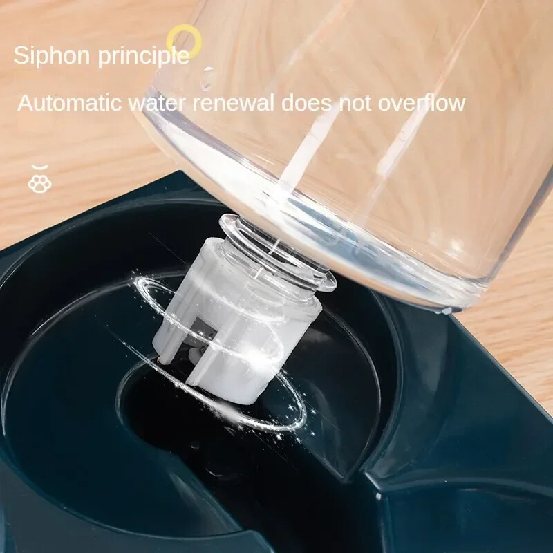 Automātiskais kaķu barotavas ūdens dozatora komplekts, 2 vienā noliekts automātiskais mājdzīvnieku barības un ūdens padevējs Gravity barības padevējs un dzirdinātājs