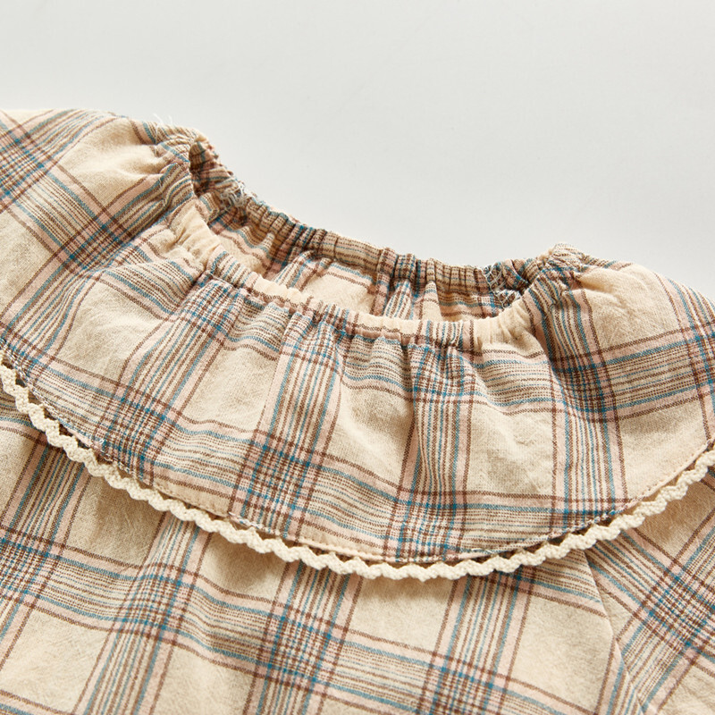 Modes rūtains krekliņš meitenēm, pavasara kokvilnas krekls ar garām piedurknēm, 3–24 mēn. zīdaiņu apģērbs