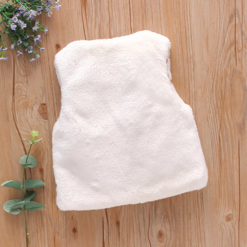 Őszi és téli lányok szőrme mellény, édes virágos hímzés, ujjatlan meleg divatkabát 0-3 éves női viselet felső