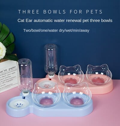 Pet SuppliesElevated Bowls for Cat and DogsDurable Double Cat and Dog Bowl FeedersElevated Cat Elevated Bowls and Drinking Supplies