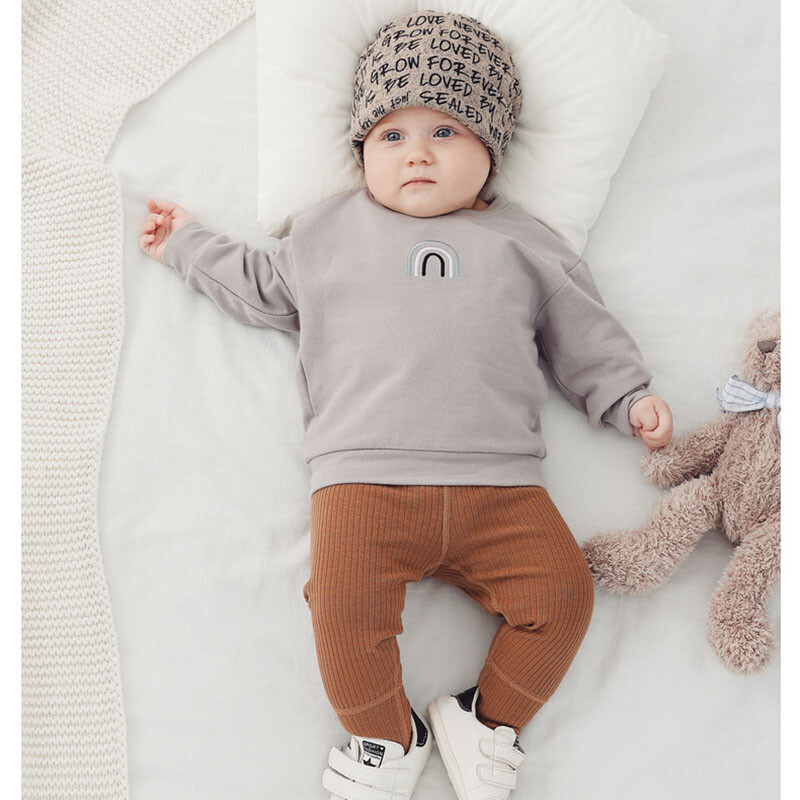 Ανοιξιάτικα νέα βρεφικά ρούχα πουλόβερ Μπλουζάκια για βρέφη Νεογέννητα μακριά μανίκια χαλαρά casual φούτερ με κουκούλα φθινοπώρου Φούτερ Βαμβακερά ρούχα