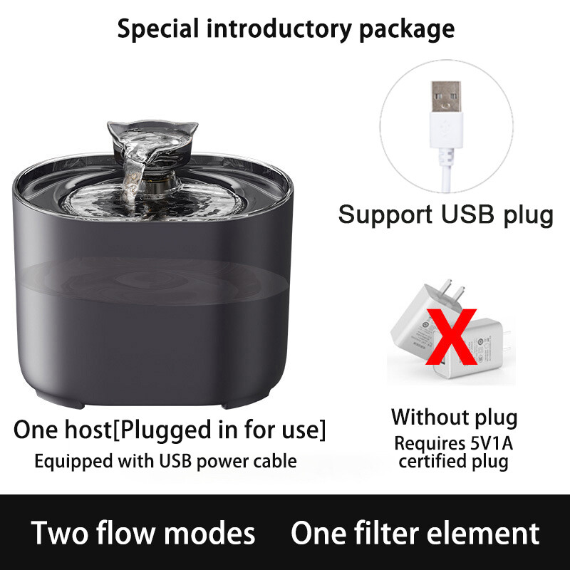 Kaķa ūdens strūklaka Automātiska recirkulācija Filtrēšana Kaķi suņu ūdens dozators USB elektriskais izslēgšanas sūknis Kaķa auss Mājdzīvnieku kaķu dzeramā strūklaka