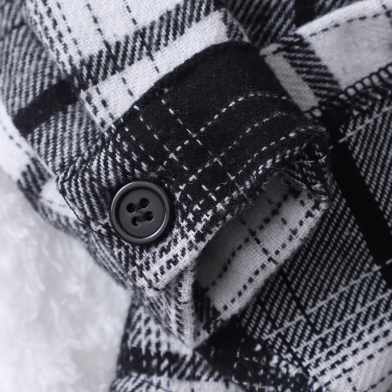 Férfi baba hosszú ujjú kockás kapucnis ing felső