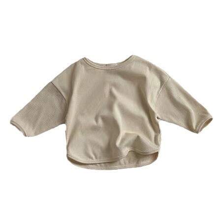 Άνοιξη 2025 Νέο μωρό μακρυμάνικο βαμβακερό μπλουζάκι για αγόρια μασίφ, ευέλικτο μπλουζάκι για βρέφη Κοριτσίστικα φαρδιά casual μπλουζάκια για νήπια