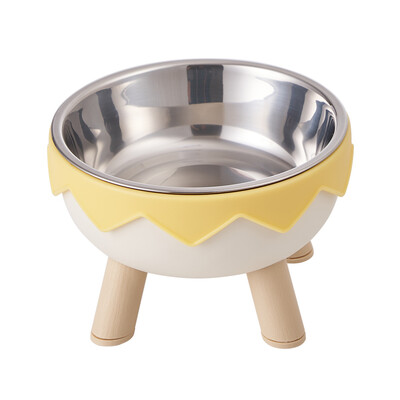 Ένα πολύχρωμο μπολ ντοπαμίνης για κατοικίδια Μόδα τροφοδοσία μεγάλης χωρητικότητας από ανοξείδωτο ατσάλι μπολ για σκύλους πόσιμο νερό λαιμό γάτα μπολ με κέλυφος αυγού ψηλά