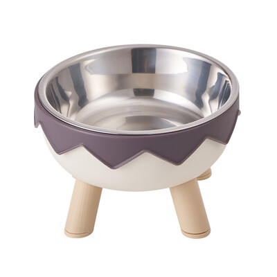 Ένα πολύχρωμο μπολ ντοπαμίνης για κατοικίδια Μόδα τροφοδοσία μεγάλης χωρητικότητας από ανοξείδωτο ατσάλι μπολ για σκύλους πόσιμο νερό λαιμό γάτα μπολ με κέλυφος αυγού ψηλά