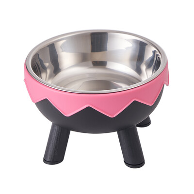 Ένα πολύχρωμο μπολ ντοπαμίνης για κατοικίδια Μόδα τροφοδοσία μεγάλης χωρητικότητας από ανοξείδωτο ατσάλι μπολ για σκύλους πόσιμο νερό λαιμό γάτα μπολ με κέλυφος αυγού ψηλά