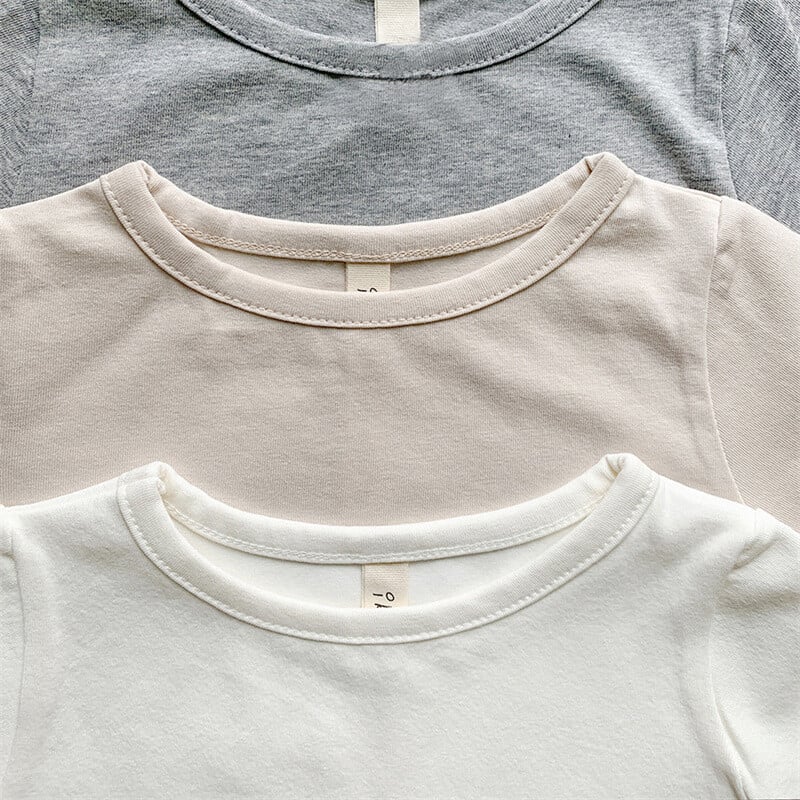 Βρεφική μπλούζα για βρέφη για κορίτσια Καλοκαιρινό λεπτό νεογέννητο μπλουζάκι μονόχρωμο μπλουζάκι βαμβακερό κοντό μανίκι 0-24 μηνών Κορυφαία ρούχα 2024