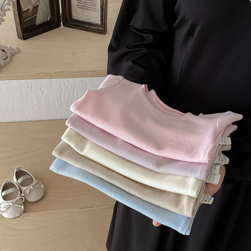 Mīksts bērnu bez kauliem krekls, meitenes, mazs krekls, 0-3T, maziem bērniem, jauks vienkrāsains apakškrekls zīdaiņiem, plānas stila salda blūze