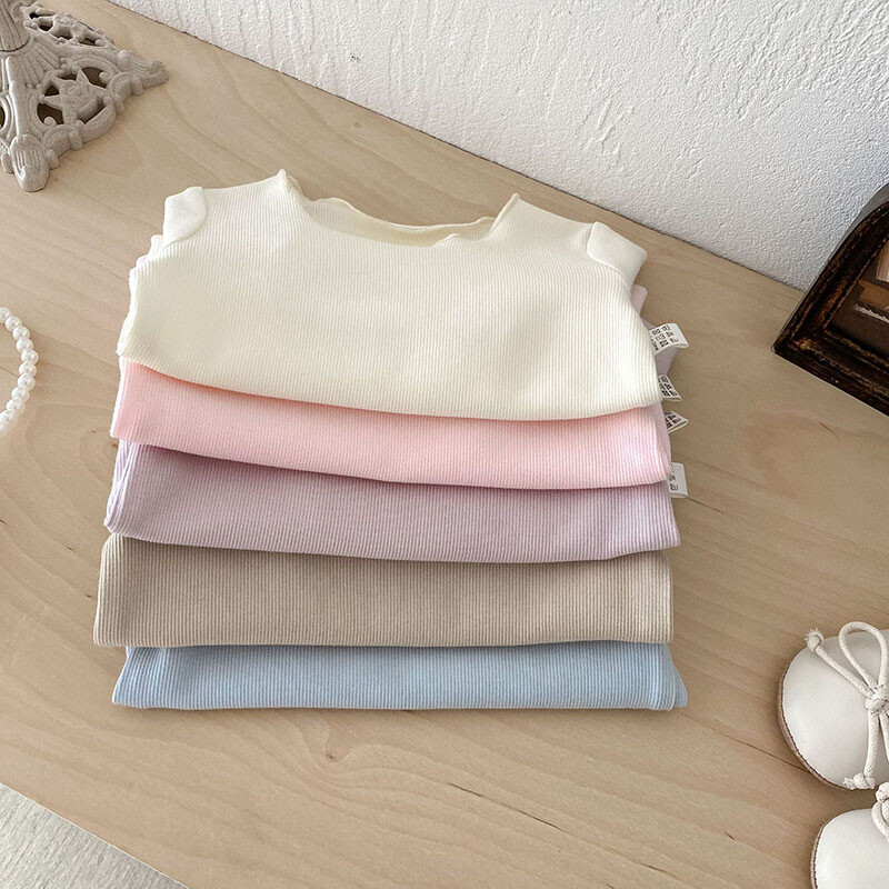 Mīksts bērnu bez kauliem krekls, meitenes, mazs krekls, 0-3T, maziem bērniem, jauks vienkrāsains apakškrekls zīdaiņiem, plānas stila salda blūze
