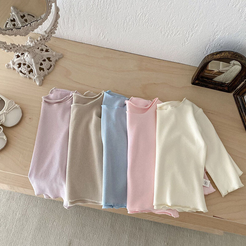 Mīksts bērnu bez kauliem krekls, meitenes, mazs krekls, 0-3T, maziem bērniem, jauks vienkrāsains apakškrekls zīdaiņiem, plānas stila salda blūze