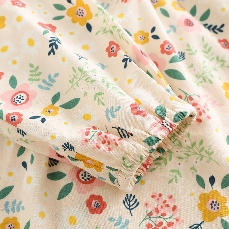 Burvīgs puķains meiteņu krekls ar garām piedurknēm ziedlapu apkakles blūze meitenēm Apģērbi zīdaiņiem Bērnu topi Bērnu jakas Virsdrēbes