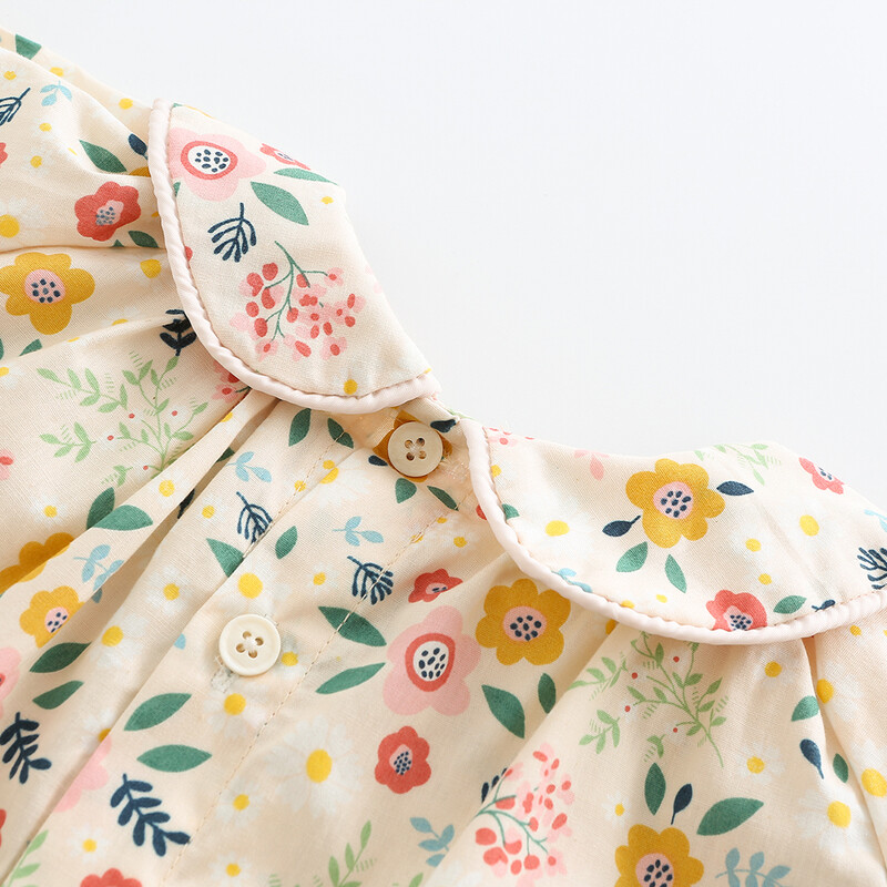 Burvīgs puķains meiteņu krekls ar garām piedurknēm ziedlapu apkakles blūze meitenēm Apģērbi zīdaiņiem Bērnu topi Bērnu jakas Virsdrēbes