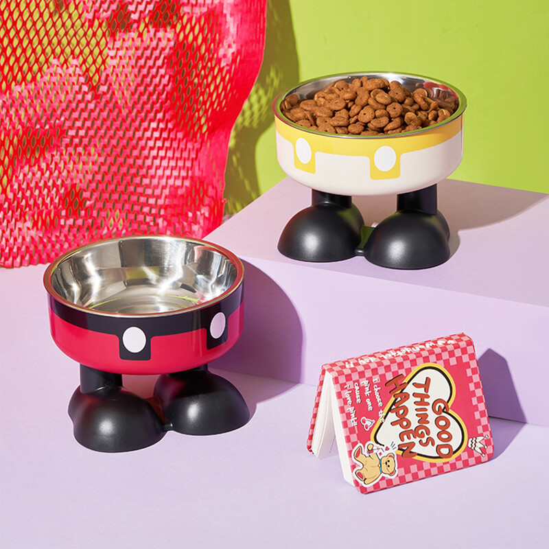 Lemmiklooma roostevabast terasest kauss libisemisvastane suure mahutavusega koerakauss kassi kõrge jalaga kauss kaelakaitse lemmiklooma kauss koputusvastane kassi kauss