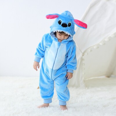 Kigurumi Stitch Dinoszaurusz Pizsama Baba Unikornis Onesies Újszülött Állat Lányok Fiúk Anime Cosplay jelmez Karácsonyi Partyra