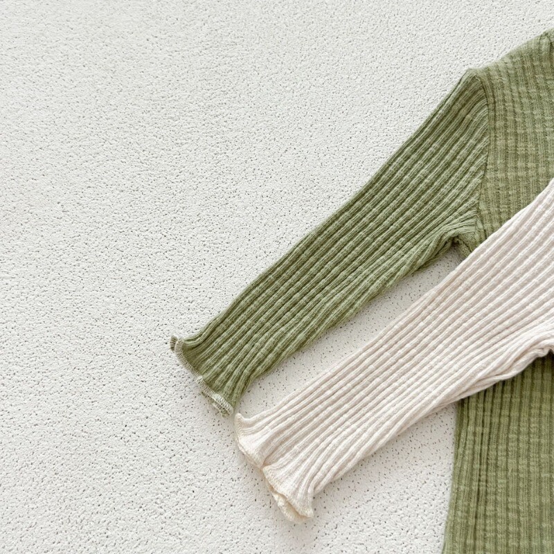 3Gb Jaundzimušo korejiešu stila pavasara rudens solīdi guļamveļa meiteņu kokvilnas šauri pidžamas komplekti ar garām piedurknēm topi+bikses volāni priekšautiņi