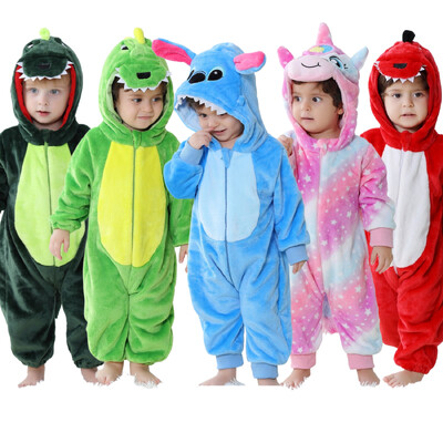 Beebi Kigurumi Stitch Dinosaurus Multifilm Pidžaama Romper Vastsündinud Imikud Lapsed Loomade kombinesoon Tüdrukud Poisid Anime Cosplay Pidžaama Kostüüm