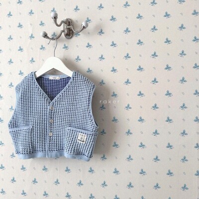 2025. gada pavasaris, jauns, zīdaiņu bezpiedurkņu veste, zīdaiņu zēns, meitene, vafeļu jaka, mētelis, mazs, ikdienišķa veste, bērnu kabatas augšdaļas jaka