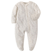 Újszülött lábú hálóruha pamut fehér puha cipzáras újszülött pizsama 0-12 hónapos hálóruha újszülött baba ruházat