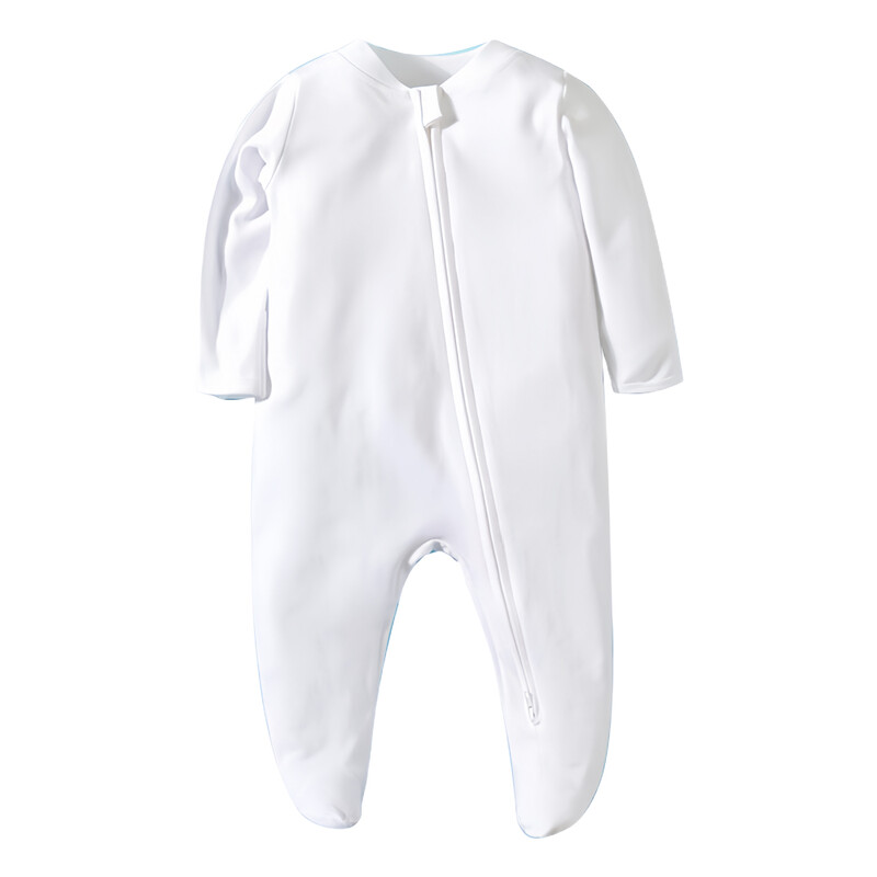 Újszülött lábú hálóruha pamut fehér puha cipzáras újszülött pizsama 0-12 hónapos hálóruha újszülött baba ruházat