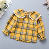 Bērnu Topi Zēniem Buffalo Plaids Flaneļa Krekls Bērnu Ikdienas krekls Virsdrēbes Apģērbi Rudens Meiteņu Blūzes