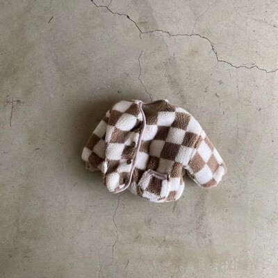 Φθινόπωρο Χειμώνας Μικρό αγόρι Κοριτσάκι Χοντρό καρό βαμβακερό παλτό Βρεφική ζακέτα μακρυμάνικη μπλούζα βρεφική συν Fleece μασίφ μπουφάν