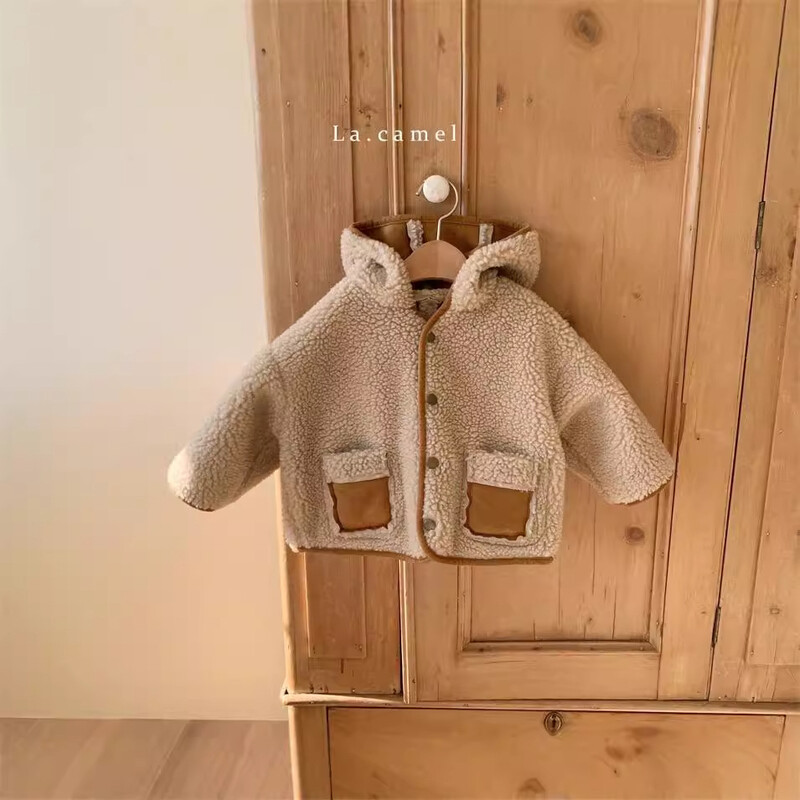 Χειμώνας 2025 Νέο Βρεφικό ζεστό βελούδινο παλτό Plus βελούδινο χοντρό βρέφος για αγόρι κορίτσι με μακρύ μανίκι ζεστό παλτό νήπιο casual κουκούλα