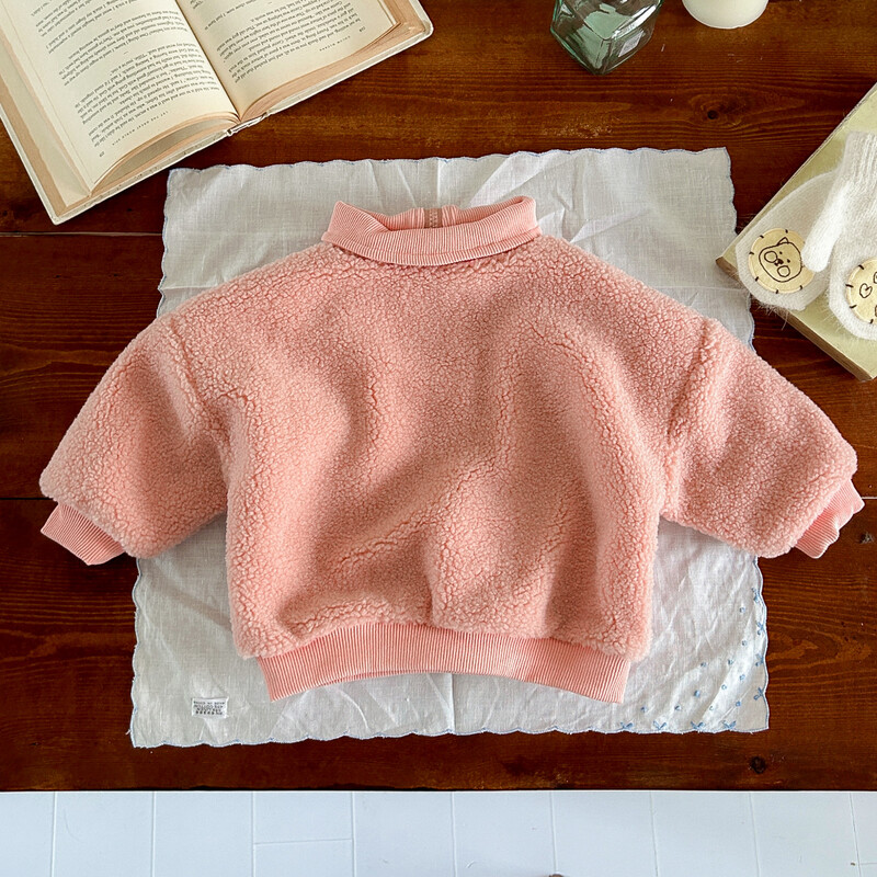 2024. gada ziema, jauns mazuļu uzvalks, vilna zēniem, meitenēm, bērnu apģērbi, topi ar rāvējslēdzēju, sporta augšdaļa, 1–3 g. vienkrāsains mētelis