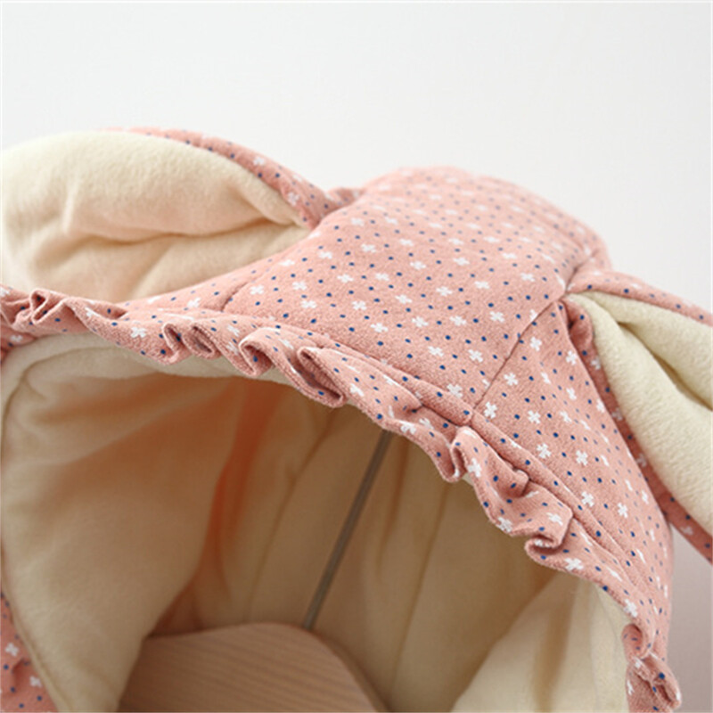 Divdaļīgs ziemas zīdaiņu vilnas kokvilnas jaka + mīlestības soma meitenei ar apdrukātu truša ausu kapuci multfilmas siltie apģērbi