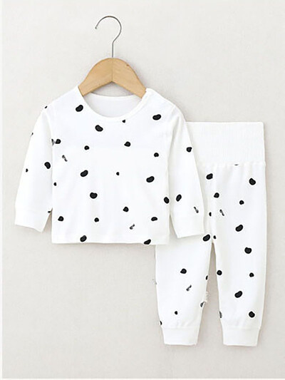 Rudens bērnu pidžamas uzvalks zīdaiņiem 0-4 Y. Meiteņu karikatūras apdrukāts mājas apģērbs, 2 gab.