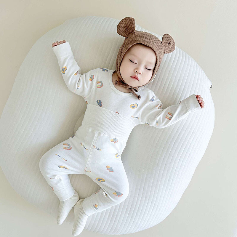 Rudens bērnu pidžamas uzvalks zīdaiņiem 0-4 Y. Meiteņu karikatūras apdrukāts mājas apģērbs, 2 gab.