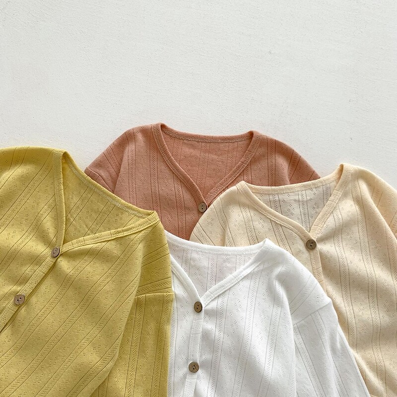 2024 Κορεατική ζακέτα για νήπια, Παιδικά μονόχρωμα παλτό Βρεφικά ελαφριά casual πανωφόρια για αγόρια, κορίτσια, καλοκαιρινό μπουφάν με κουμπιά