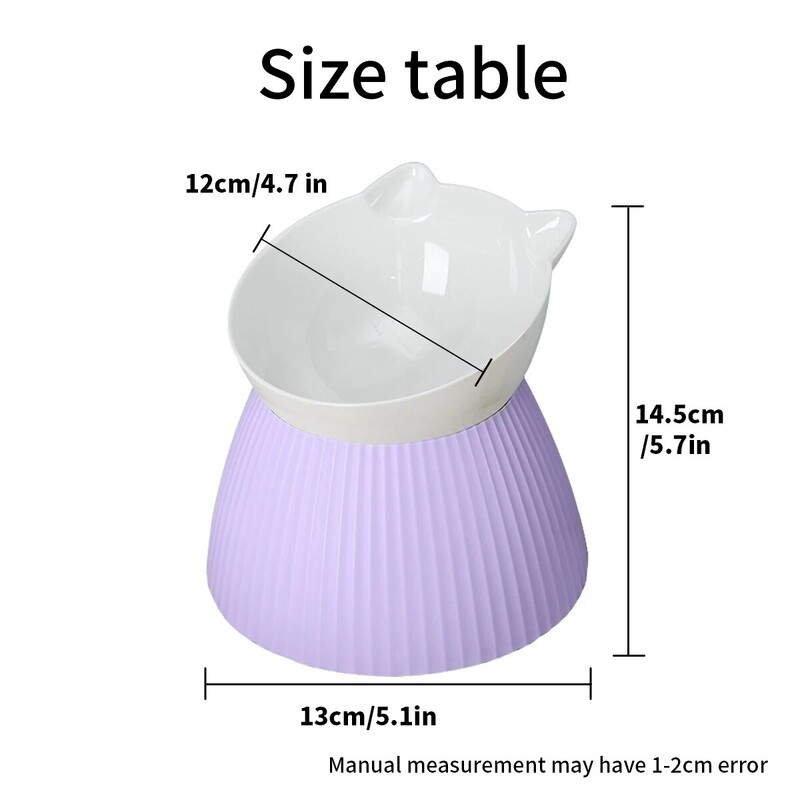 1 gab. Paaugstinātas kaķu bļodas ar paceltu statīvu, 15 sagāzts kaķa dizaina kaklasarga statīvs mājdzīvnieku barības ūdens padeves bļoda kaķiem vai maziem suņiem